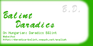 balint daradics business card